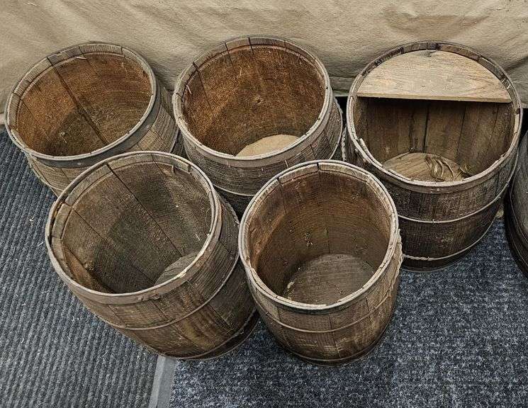 5 Nail Kegs, measure 17-18"H x 10-13"dia. image