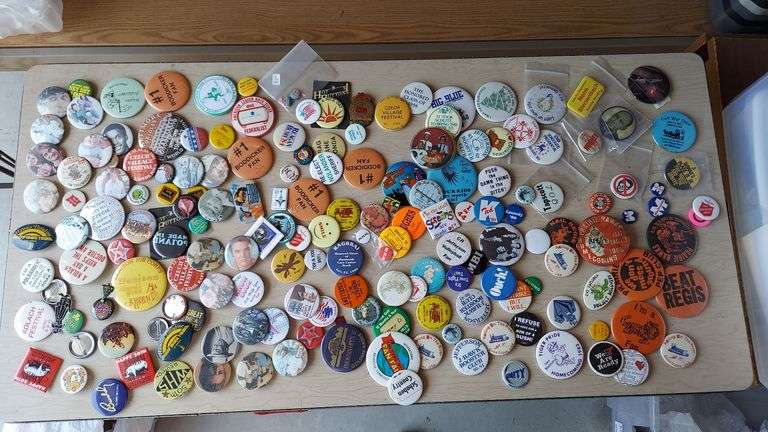 Pin back badges buttons and ball caps hats image
