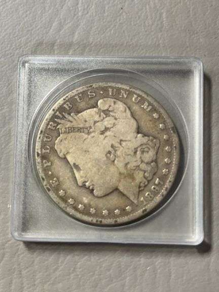 Morgan silver dollar 1897, SF mint mark image