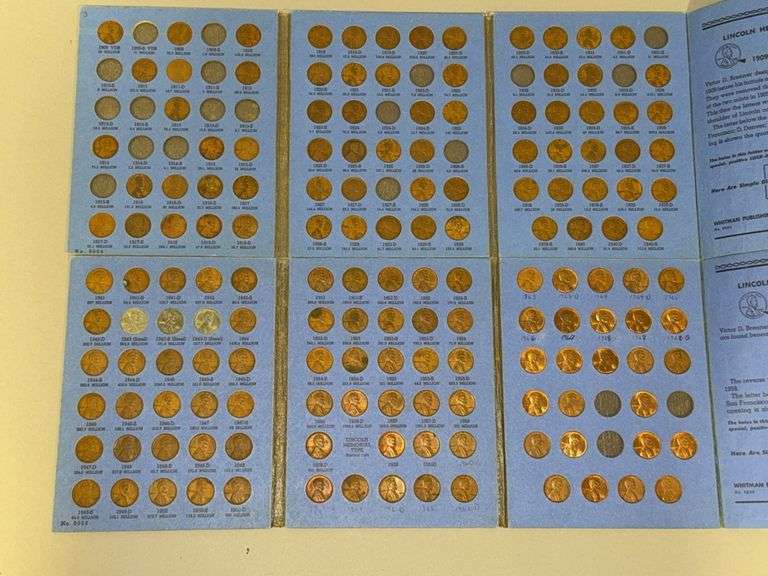 Two Lincoln Head Cent coin books Collection 1909 to 1940 Number one (71 coins) and Collection starting 1941 Number two (85 coins) image