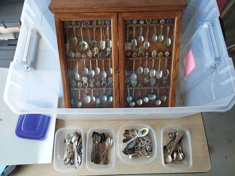 Collector Spoons and Oak Dipslay case image