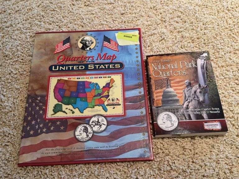 Quarters Map of the United States and George Washington National Park Quarters image