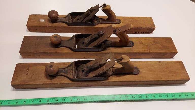 Three Large Wood Planes, 26" 26" & 24" image