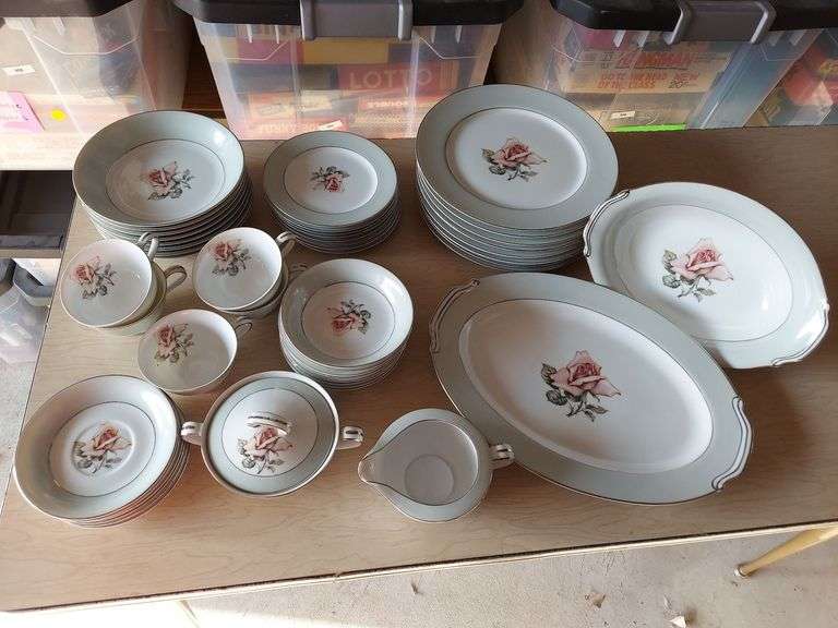 Pottery, china, Czech dinnerware, pink & green drinking glasses, collector plates and more image