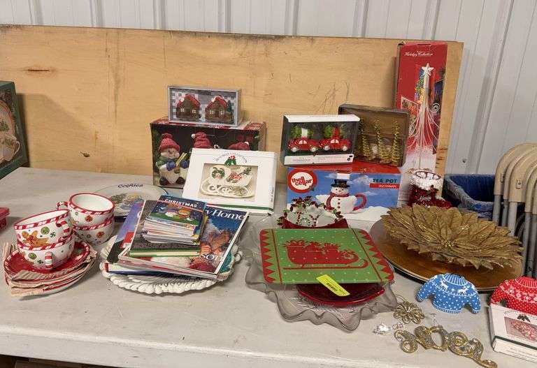 Christmas for the kitchen includes cutting boards, chargers, place card holders, Santa’s cookie plate, card holder, etc image