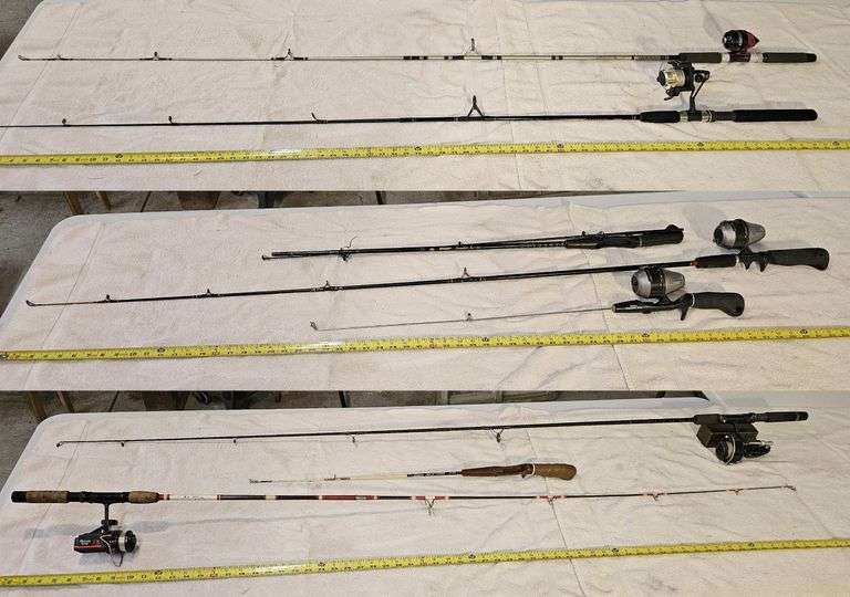 Fishing rods, reels, tackle boxes image