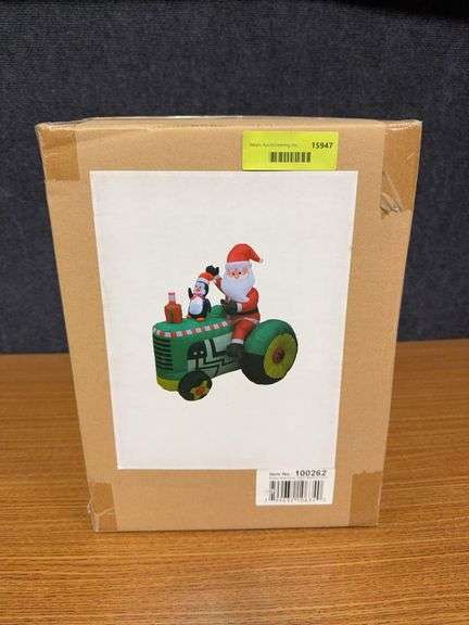 5’ inflatable Santa on tractor image