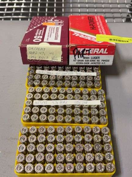 200 rounds of assorted 9mm reloaded ammo image