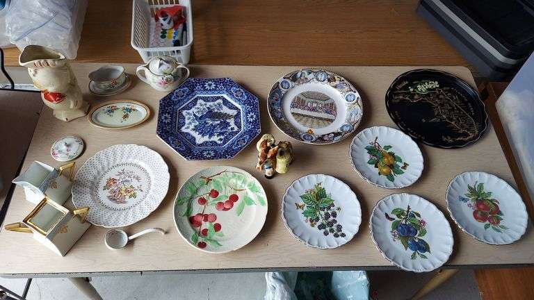 China and glassware HUGE LOT includes Order of the Eastern Star, Asian influence, Shawnee duck pitcher, floral pattern, beer steins, etc image