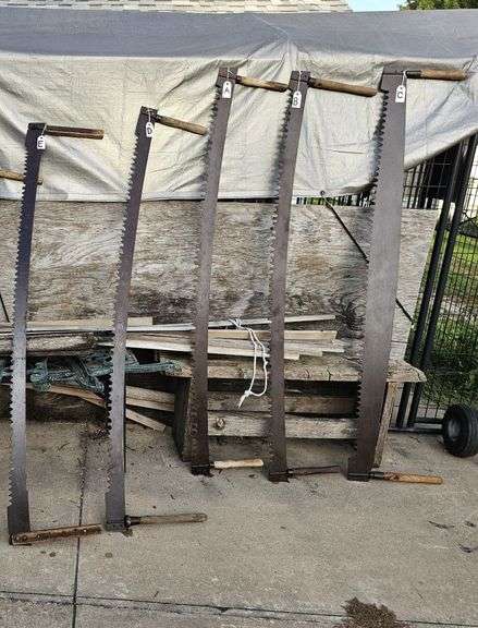 (5) 2 man saws tagged A,B,C,D,E image