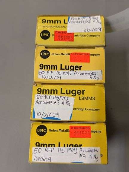 200 rounds of assorted 9mm reloaded ammo image