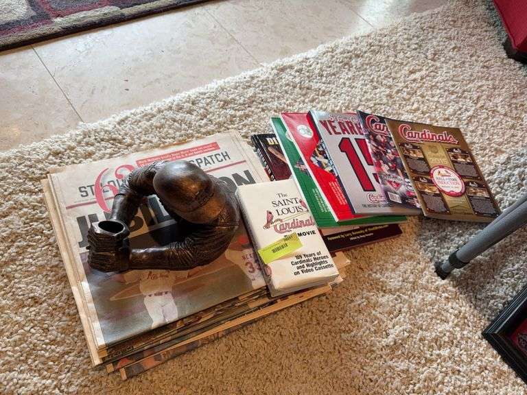 Cardinals headline newspapers, books, media guides and batting wine bottle holder image