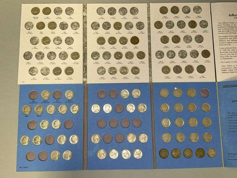 Jefferson Nickel 1962-1995 album 30 coins and Jefferson Nickel collection starting 1962 Number Two album 48 coins including Buffalo and Liberty Head nickels image