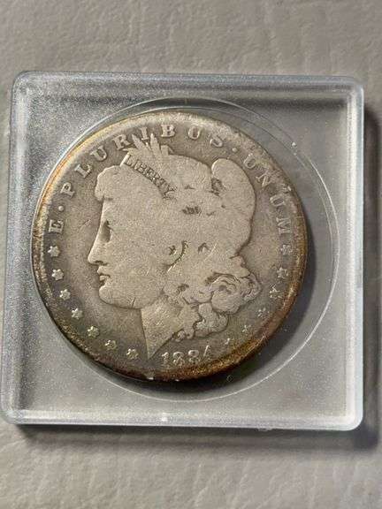 Morgan silver dollar  1884, appears unmarked image