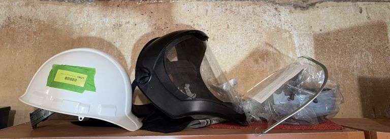 Hard hat, face shields image