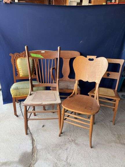 5 chairs, parlor/dining/cane seat etc... image