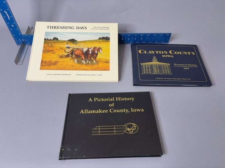 Clayton County and Allamakee County books and Threshing Days farm paintings of Lavern Kammerude image