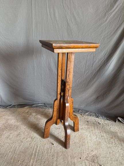 Oak plant stand 30" tall 11" sq image