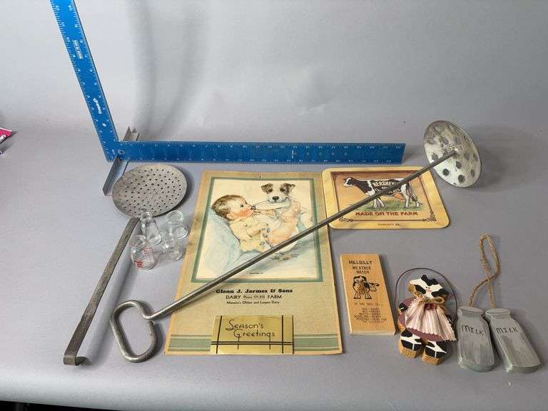 Various dairy related collectibles image