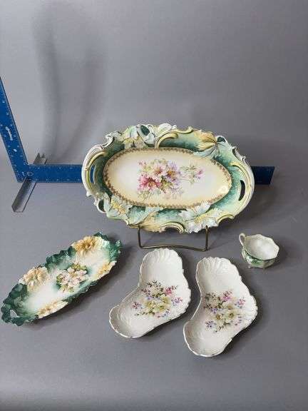 Several pieces hand painted china image