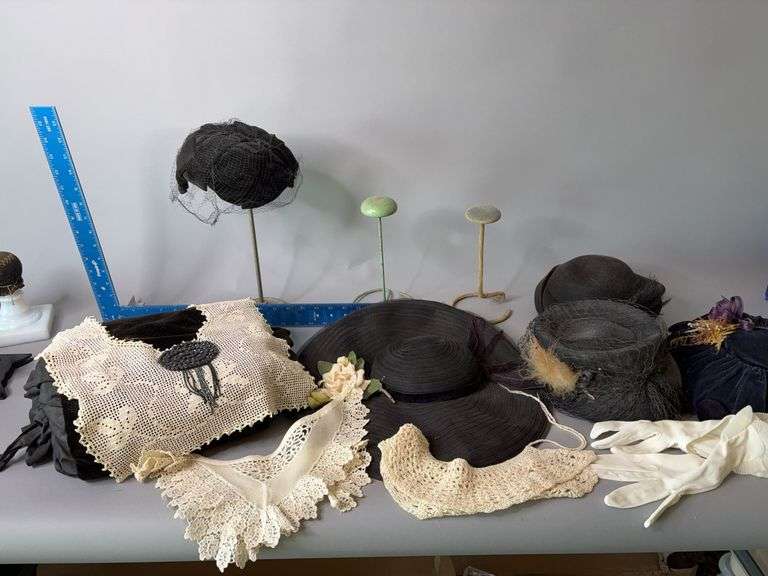 Ladies hats and hat stands image