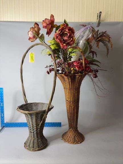 Two baskets, approx 32” tall image