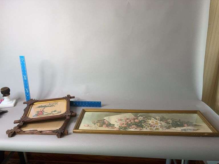 34” framed “Home Sweet Home” print and two frames Glass is loose on one image