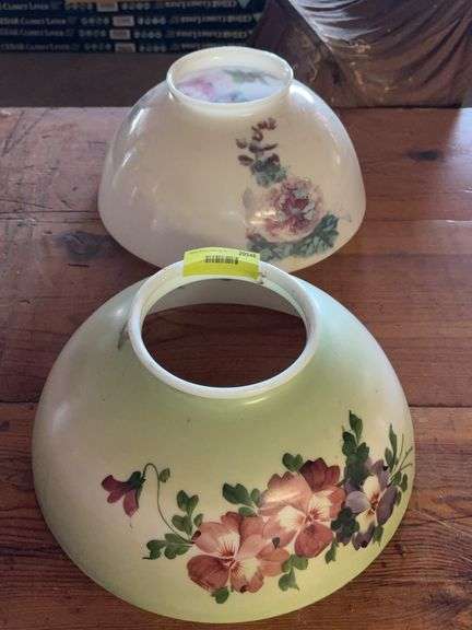 Two hand painted lamp shades image