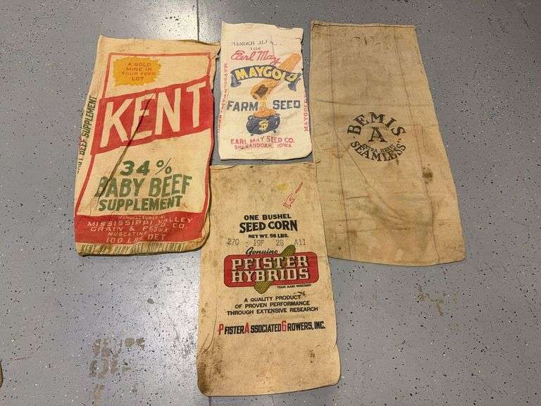 Four feed/seed bags as shown image