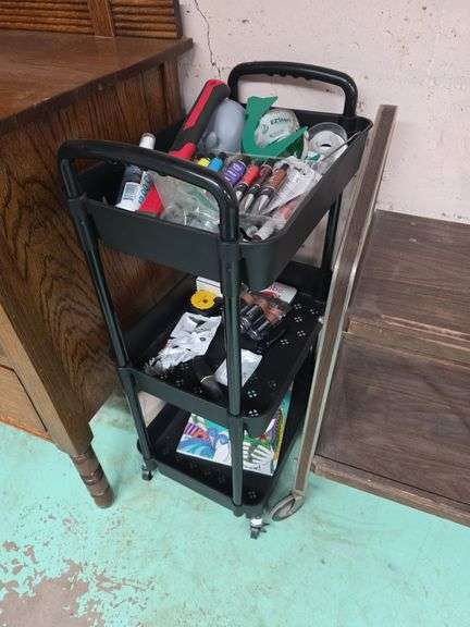 3-tier rolling utility cart, with contents image