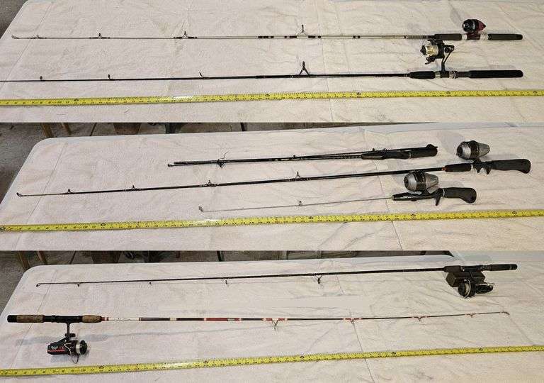 Fishing rods, reels, tackle boxes image