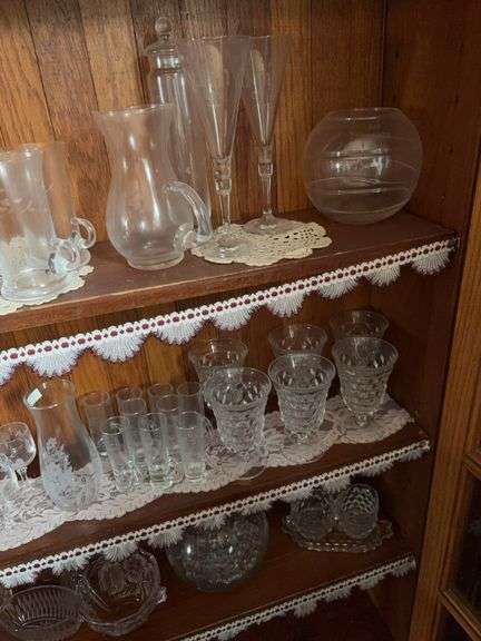 Contents inside SE colonnade include Princess House and Fostoria glass, etc image