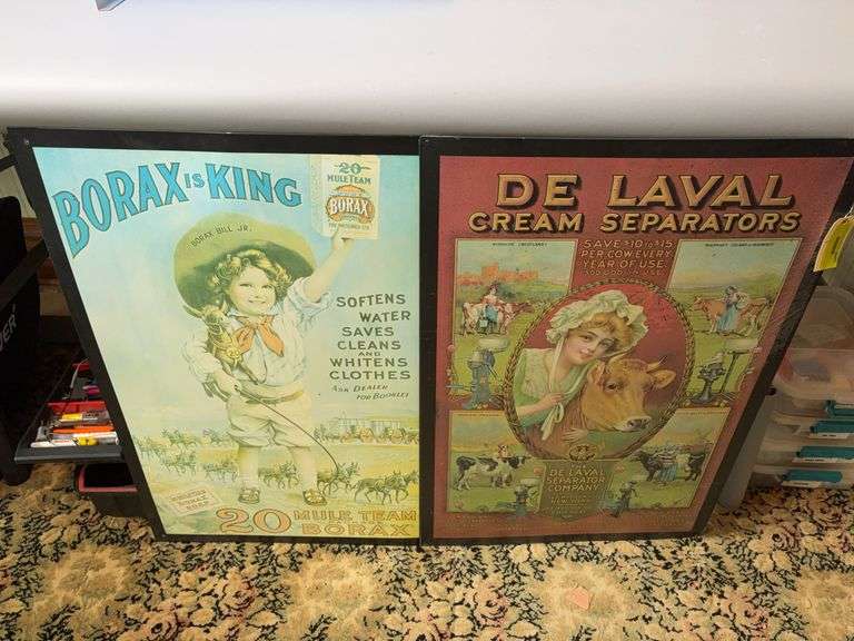 Two modern metal signs-DeLaval and Borax 22x32 image