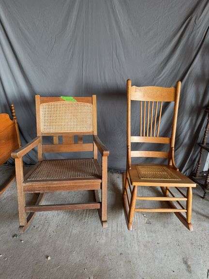 Extra wide cane seat rocker and sewing rocker image