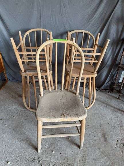 5 bentback chairs stripped and ready for finish image