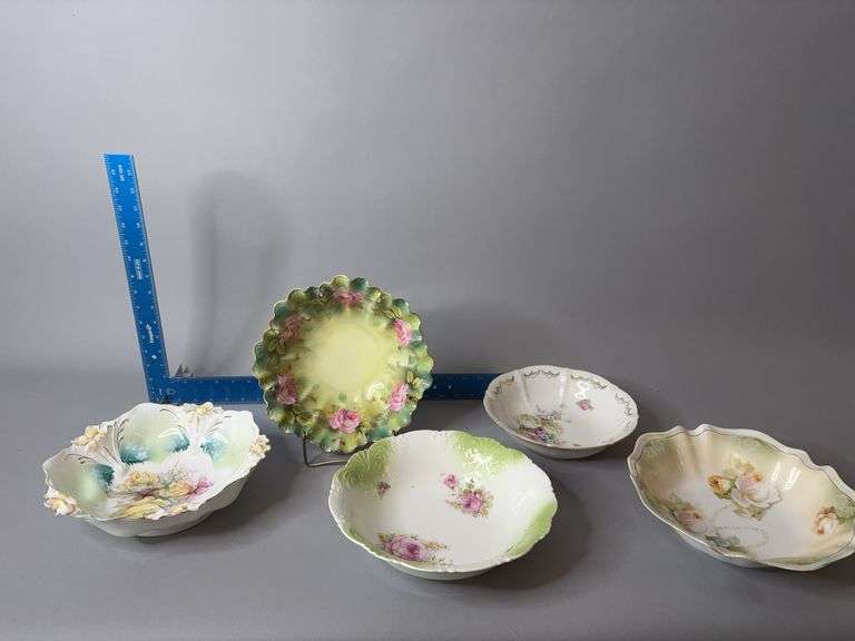 Five hand painted bowls image
