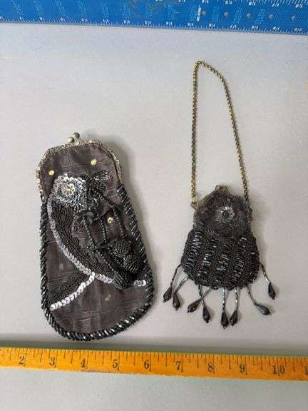 Two antique coin purses-beaded image