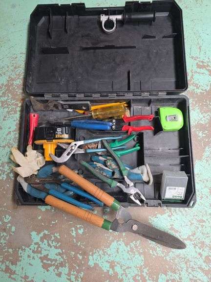 Pliers, channel locks, snips, tape measures image