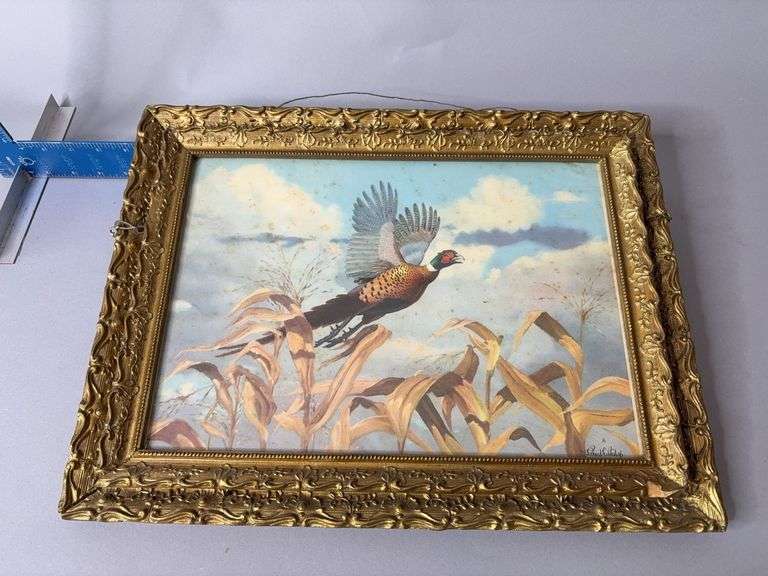 Richard Bishop pheasant in flight 13x18 paper holder image