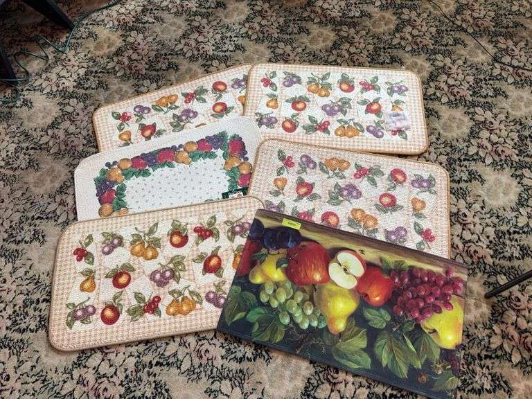 Six new kitchen rugs, fruit theme image