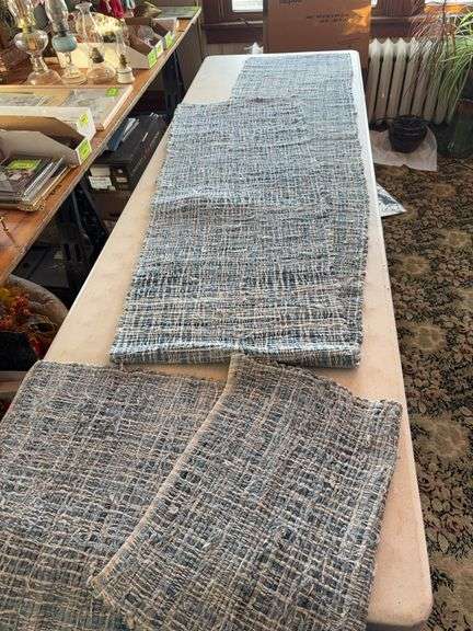 Two runner rugs , blue is 120” long image