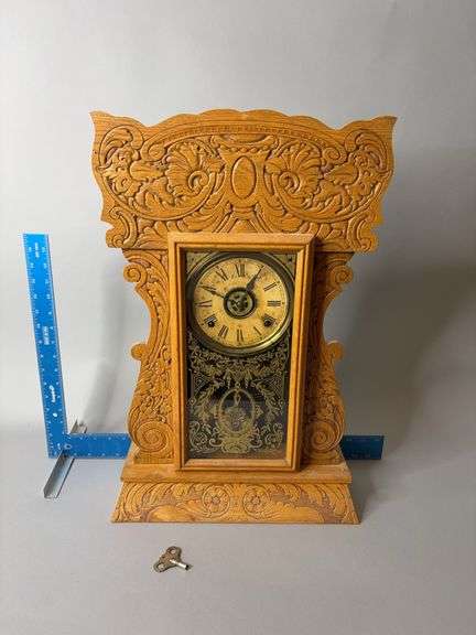 Gilbert Clock Co Authors No. 161  kitchen clock w key 15x23 image