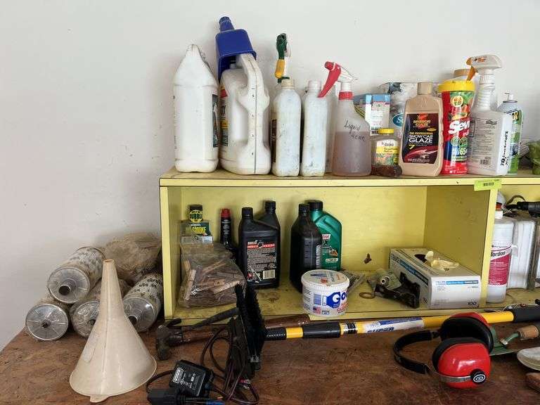 Garden and auto fluids and a few tools
