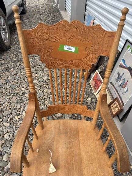 Pressed back rocking chair