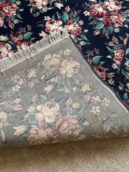 5.5 x 8 blue floral rug