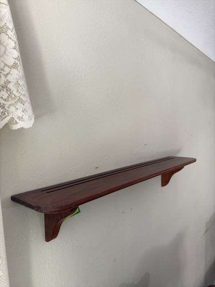 Amana walnut clock shelf w/ plate grooves 6 x 36