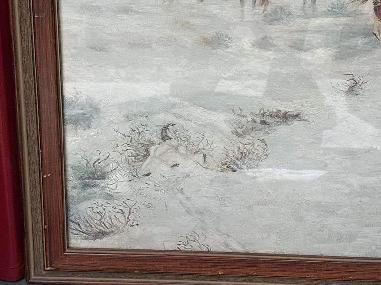 Charlie Russel print "Lost in a Snowstorm, We are Friends" 39 x 24