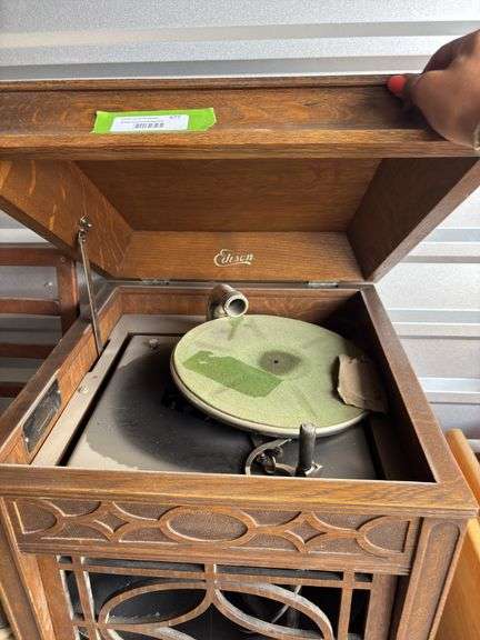 Edison phonograph cabinet and stool