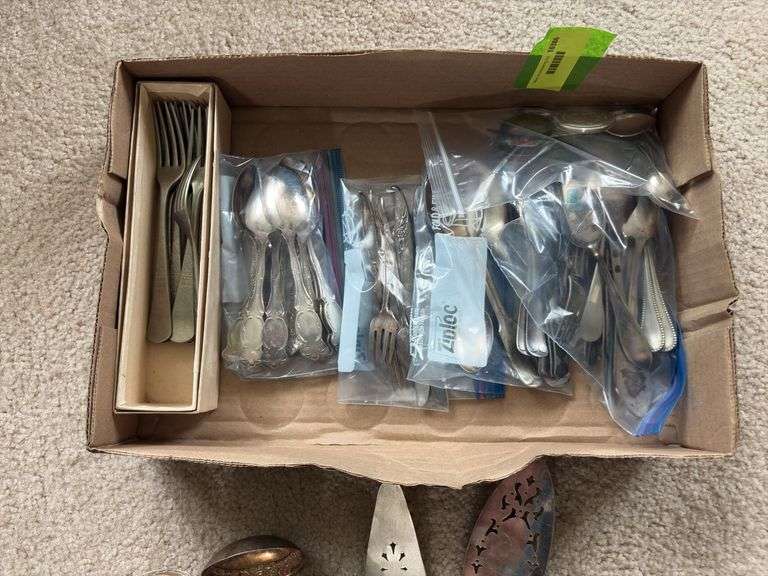 Old flatware and serving pcs