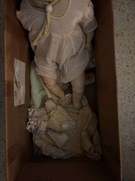 Old composition doll and clothing